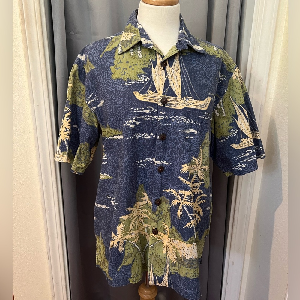 Hawaiian Shirt by Kahala with Beautiful Voyaging Theme